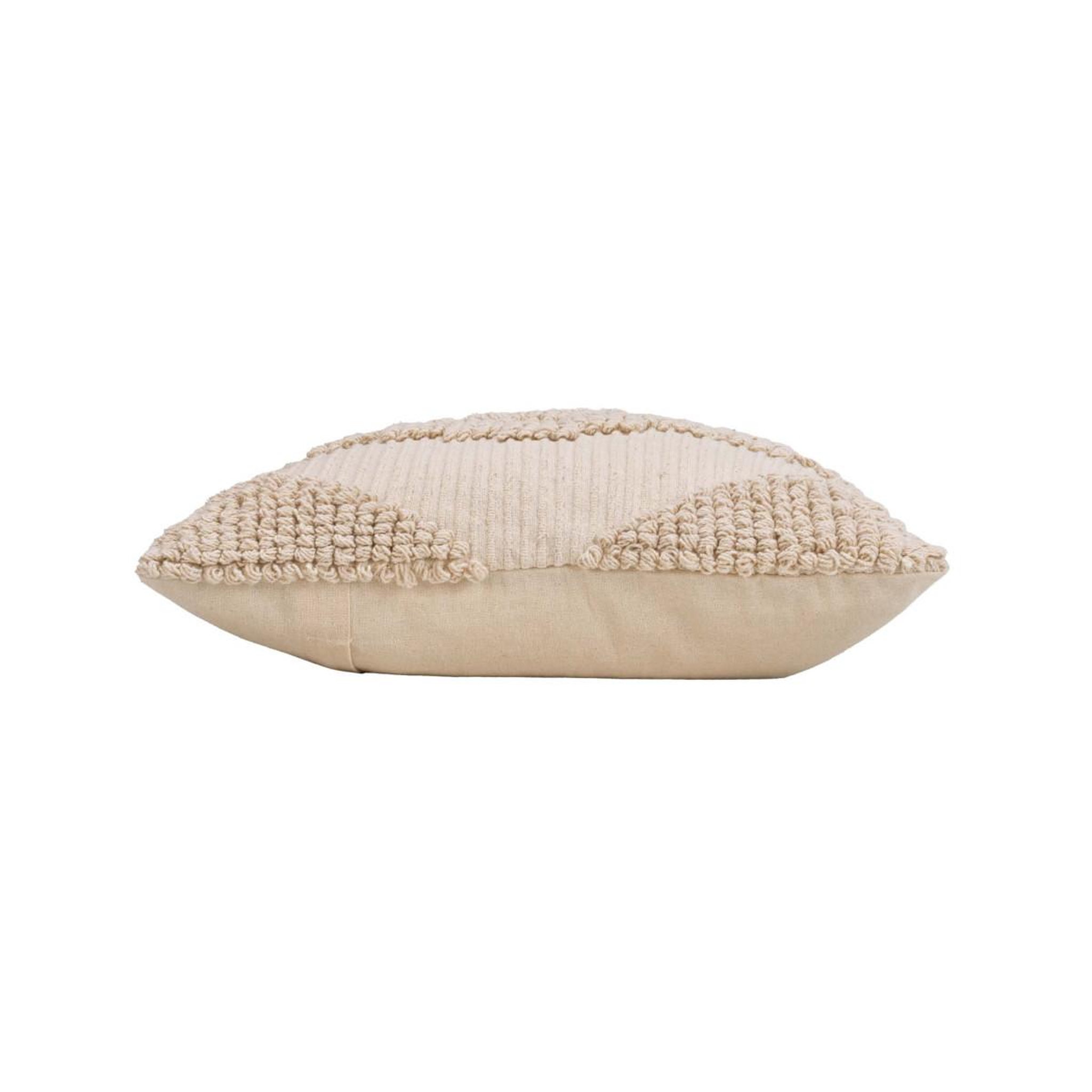 Voir la diapositive 2 : Douceur d'Intérieur Coussin déco fantaisie  kamary  45x45cm naturel