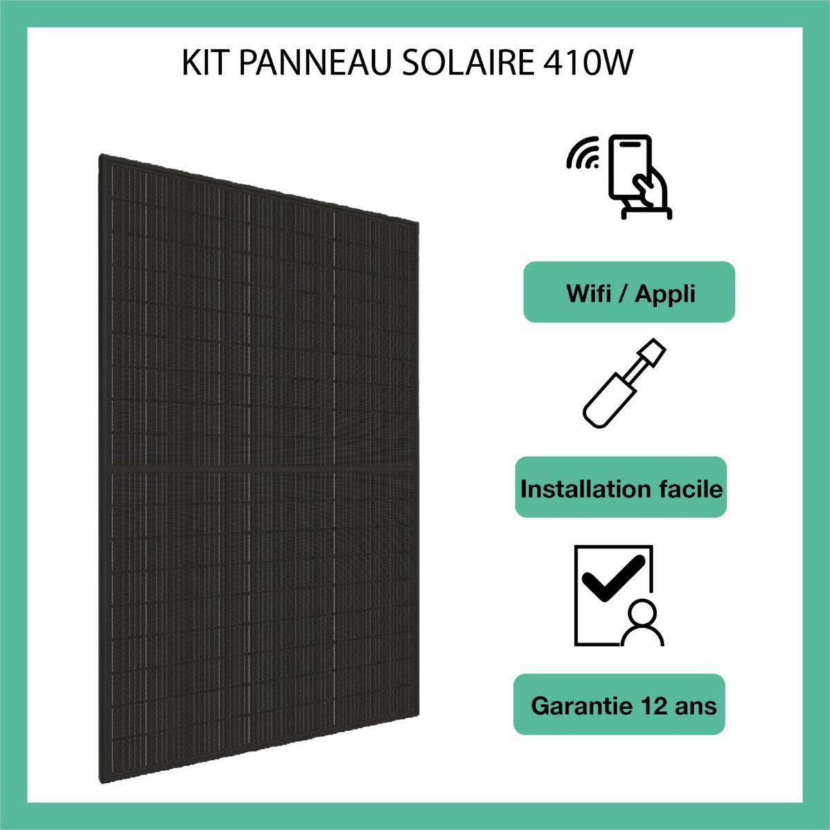 LOGICOM ENERGY Panneau solaire Kit 410w+Micro-Onduleur 400w+support