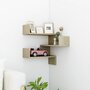 Voir la diapositive 1 : VIDAXL Etagere d'angle murale Chene Sonoma 40x40x50 cm bois ingenierie