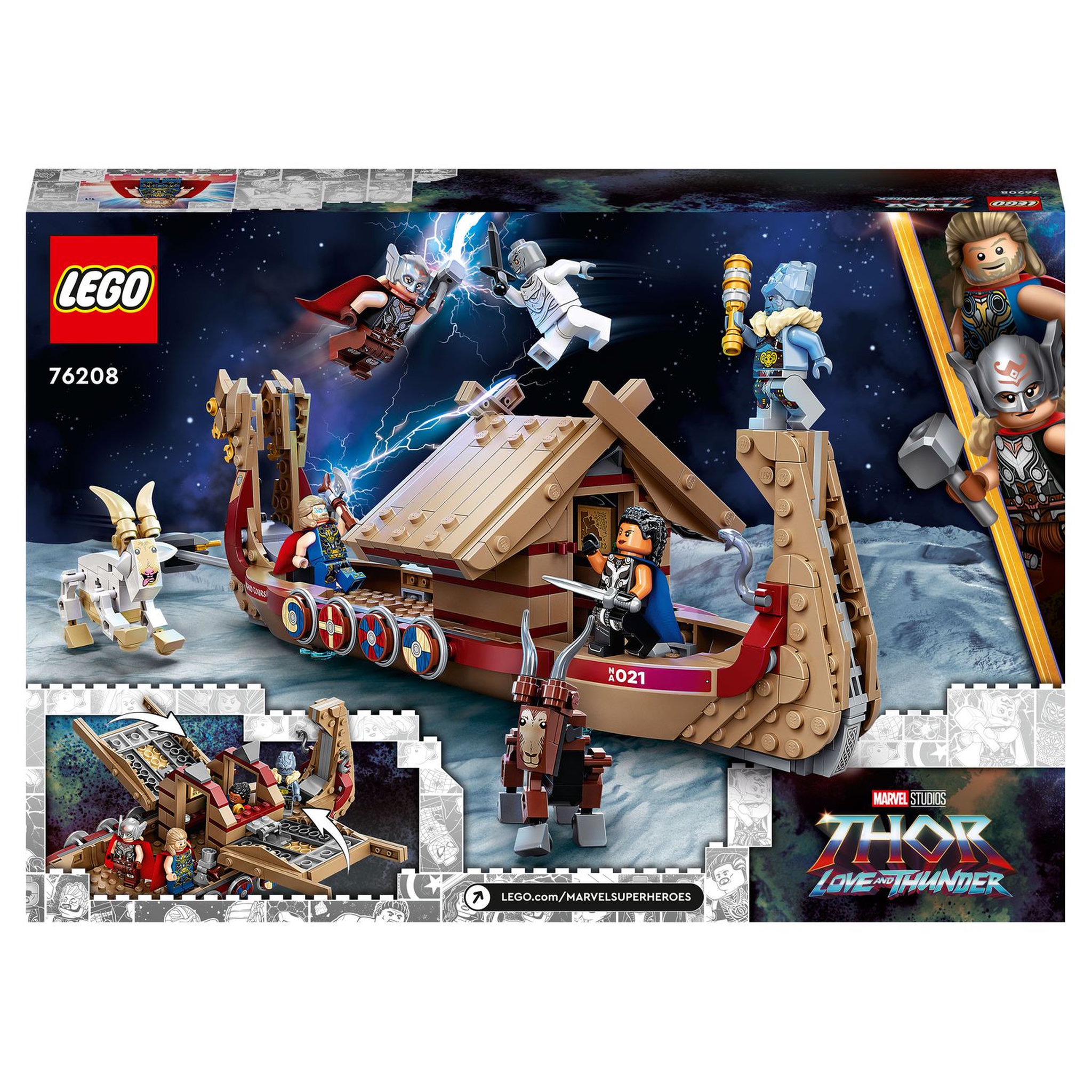 Voir la diapositive 9 : LEGO Marvel 76208 Le Drakkar de Thor, Jouet de Bateau avec Minifigurines et Stormbreaker