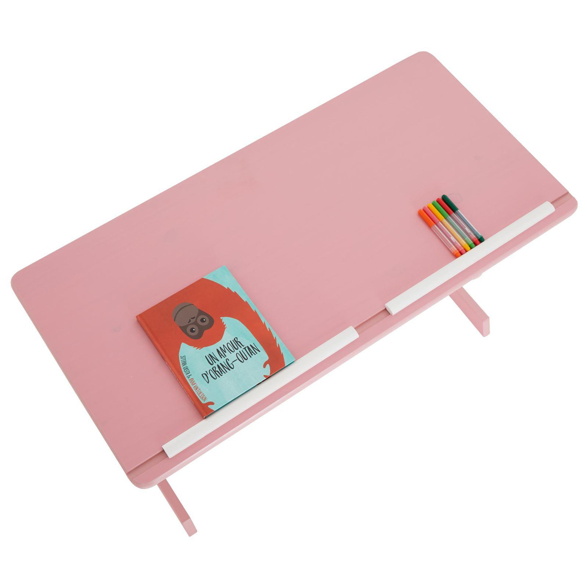 Voir la diapositive 5 : IDIMEX Bureau enfant FLEXI, en pin massif, réglable en hauteur et plateau inclinable