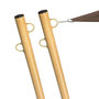 Voir la diapositive 5 : ID MARKET Lot de 2 mâts de fixation effet bois pour voile d'ombrage H.220 cm poteaux et bases acier