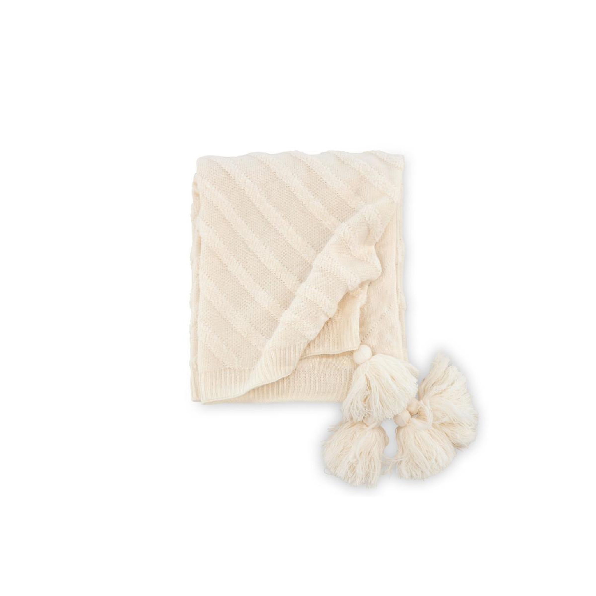 Voir la diapositive 4 : Paris Prix Plaid avec pompons  katlyn  130x170cm naturel