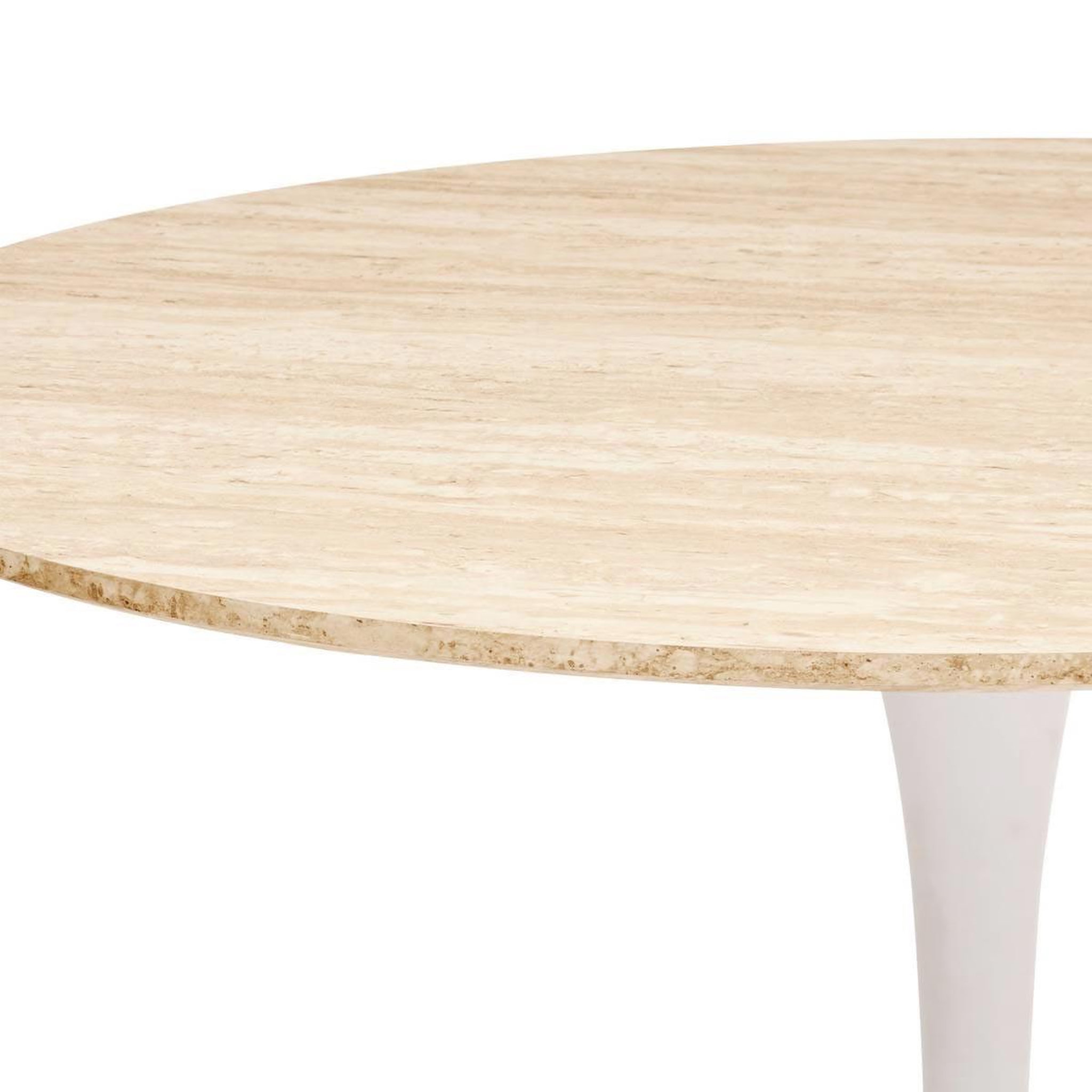 Voir la diapositive 3 : ATMOSPHERA Table à manger effet travertin  elias  102cm naturel