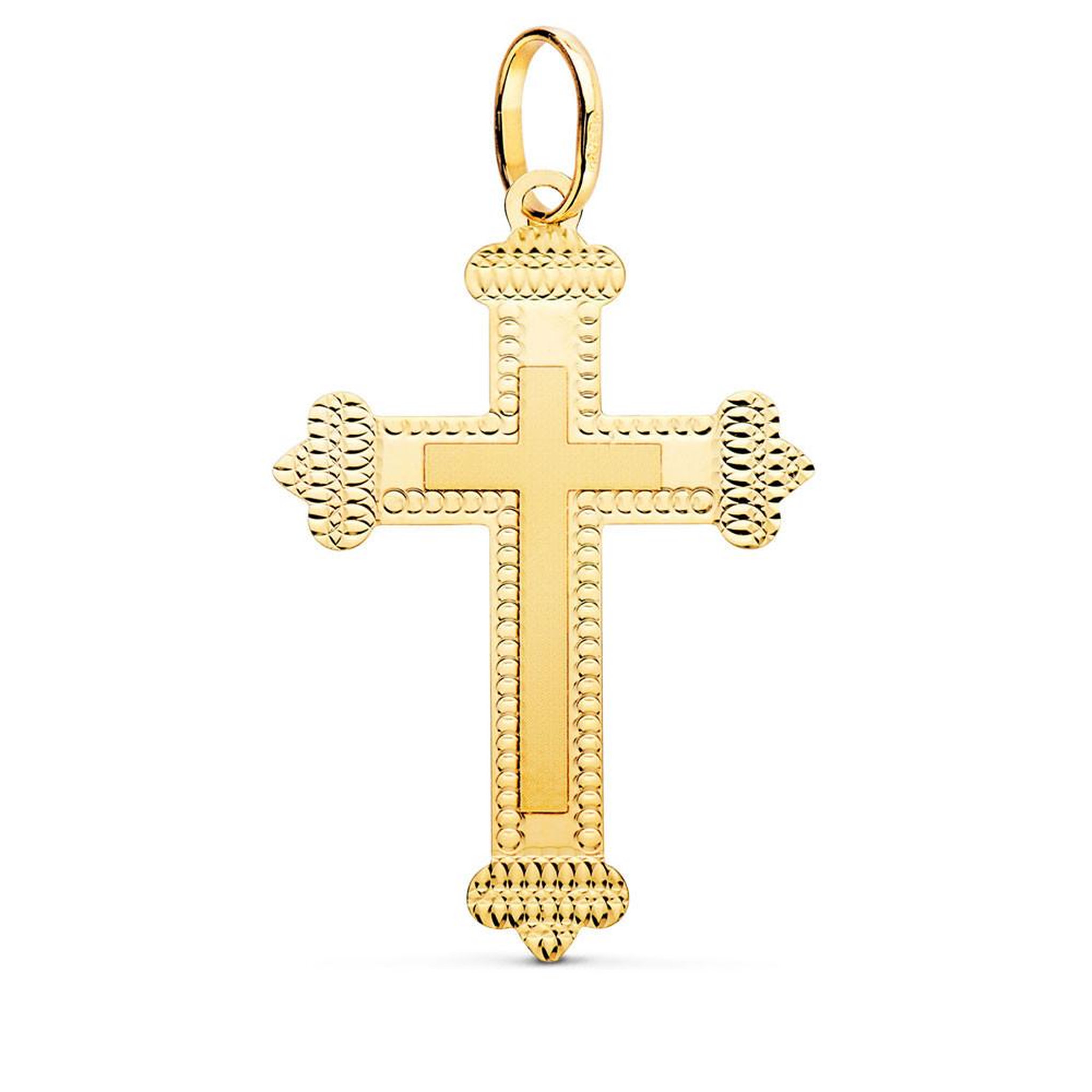 L'ATELIER D'AZUR Pendentif - Médaille Croix Or 18 Carats 750 Jaune - Chaines Offertes