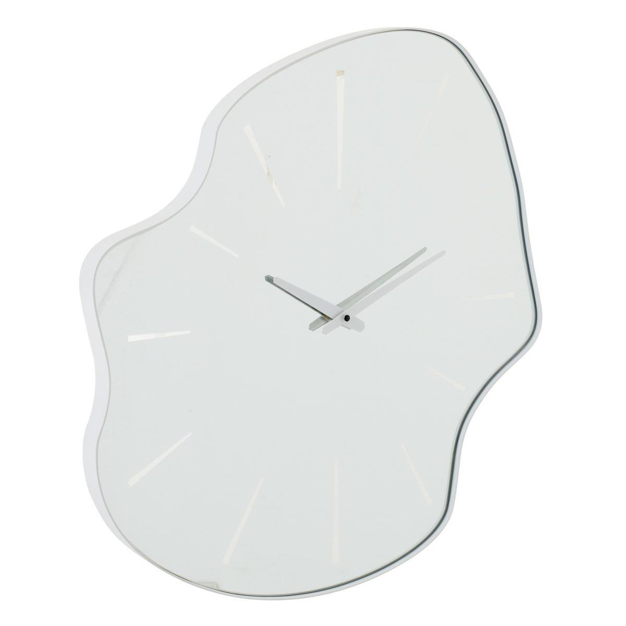 J-LINE Horloge murale en verre  irrégulier  64cm blanc