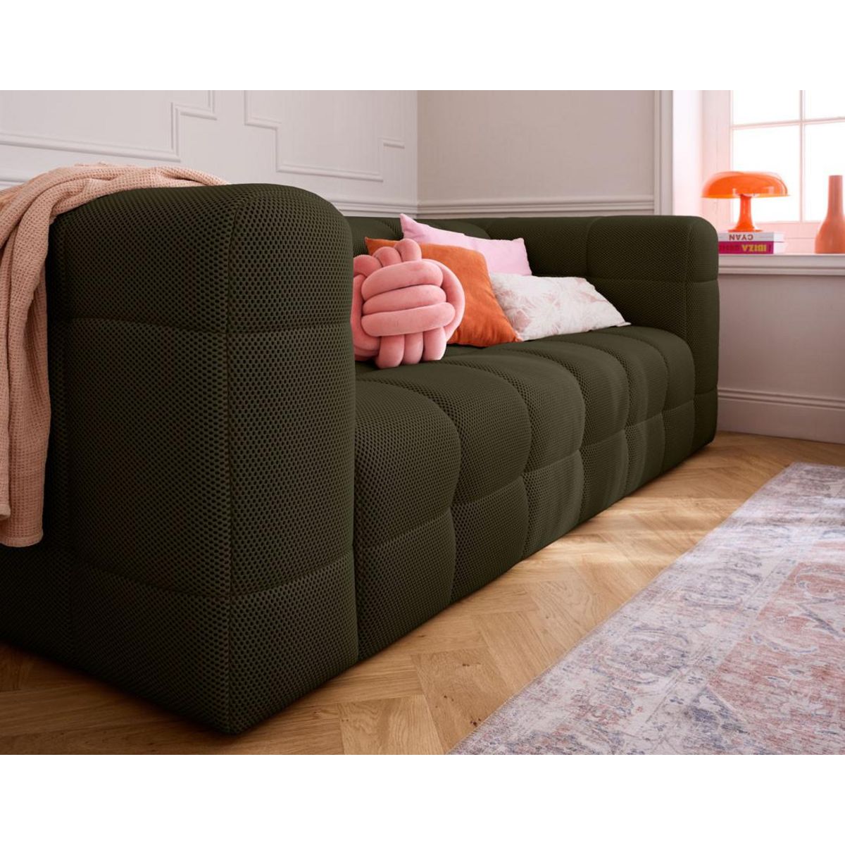 LISA DESIGN Suzano - canapé 3 places - en tissu mailles 3d