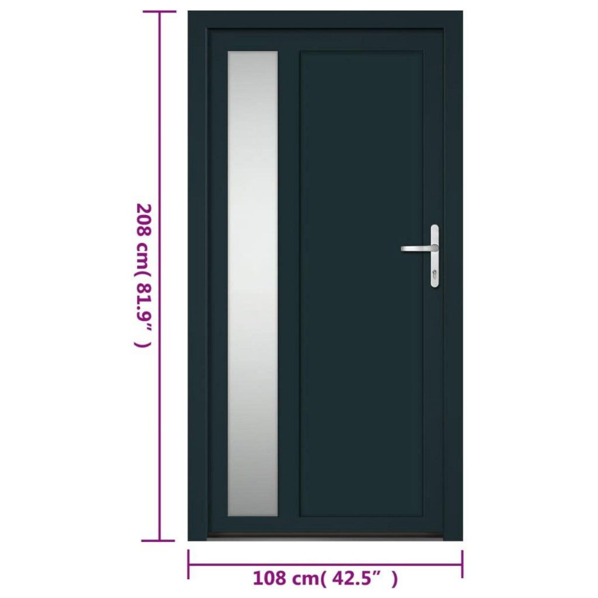 VIDAXL Porte d'entree anthracite 108x208 cm PVC