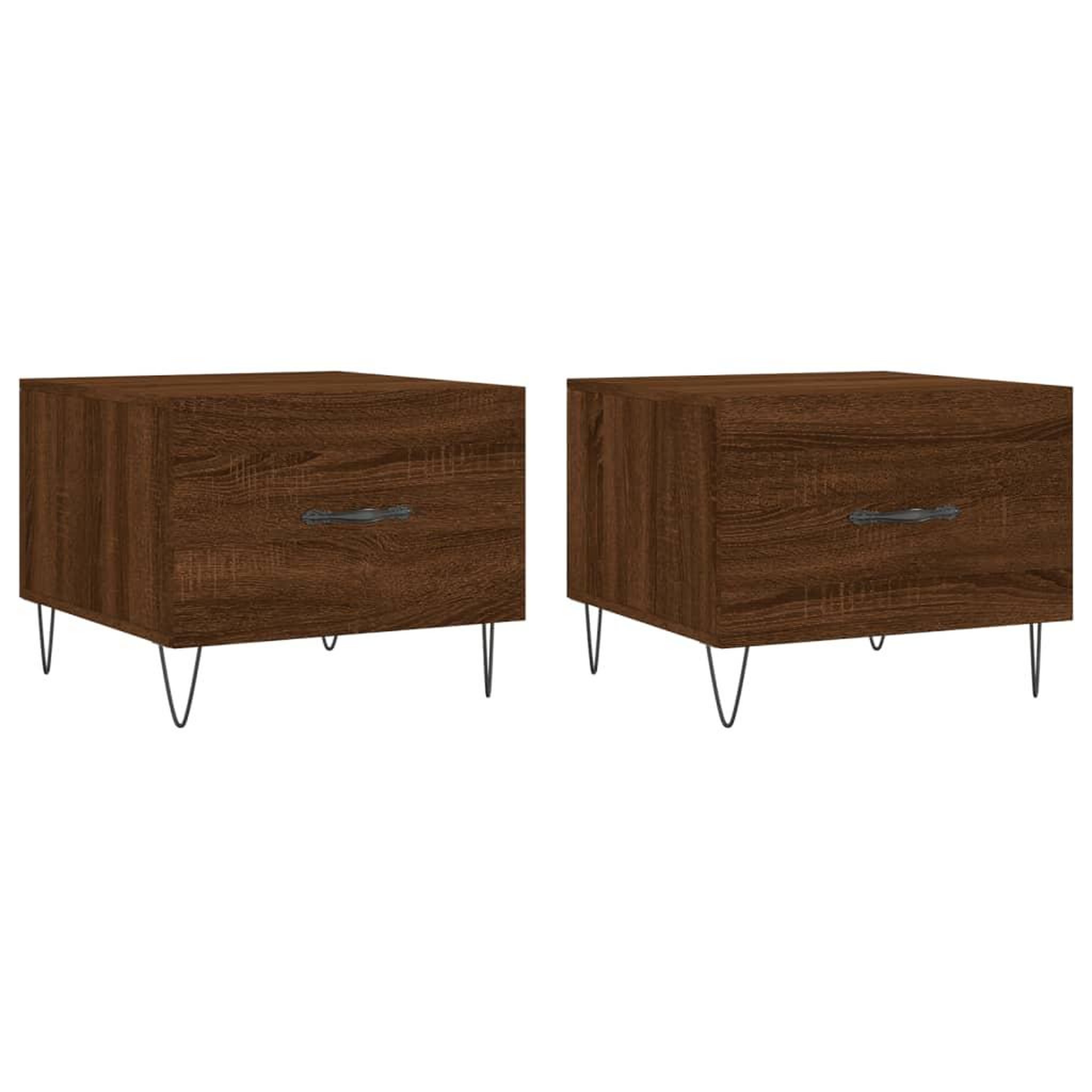 Voir la diapositive 2 : VIDAXL Tables basses 2 pcs chene marron 50x50x40 cm bois d'ingenierie