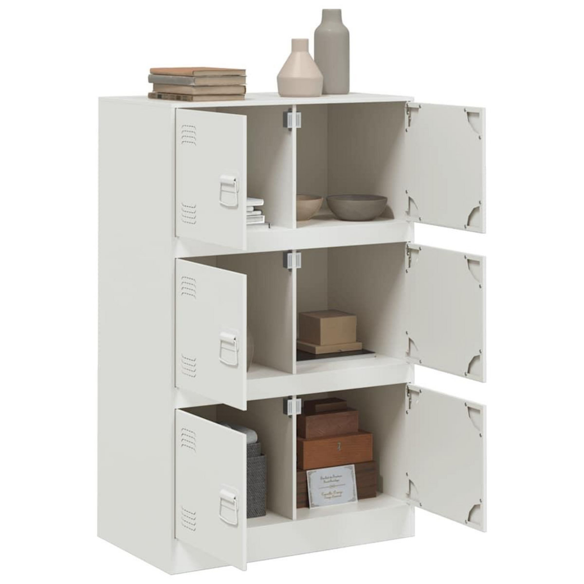 VIDAXL Buffet blanc 67x39x107 cm acier