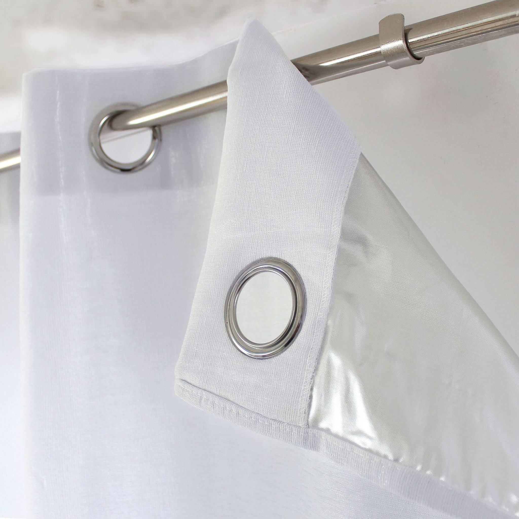 Voir la diapositive 4 : TOILINUX Voilage thermique isolant clea - 140 x 240 cm - blanc