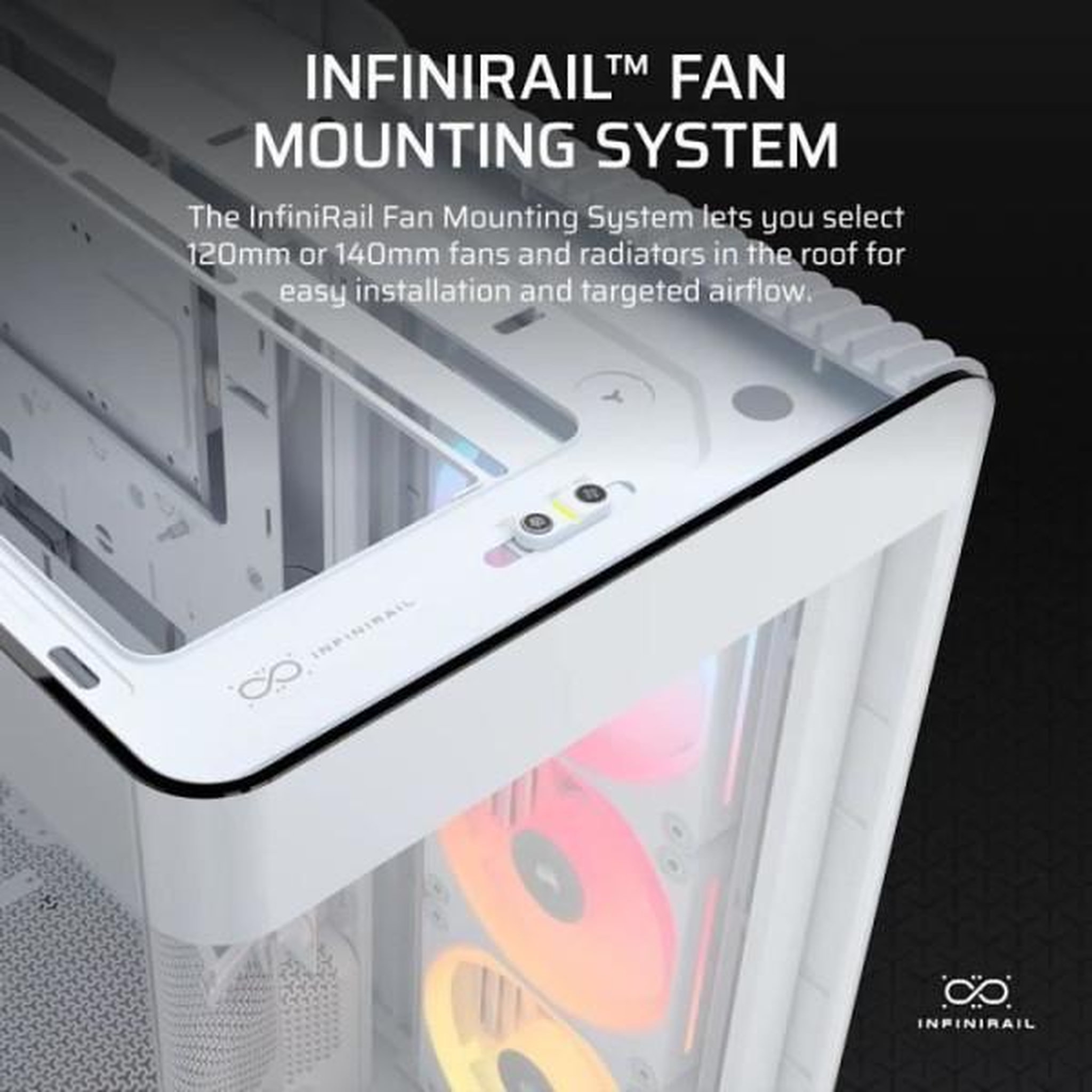 Voir la diapositive 6 : Corsair Boitier pc - corsair - frame 4500x lx-r rgb tempered glass mid-tower - 2 radiateurs - blanc