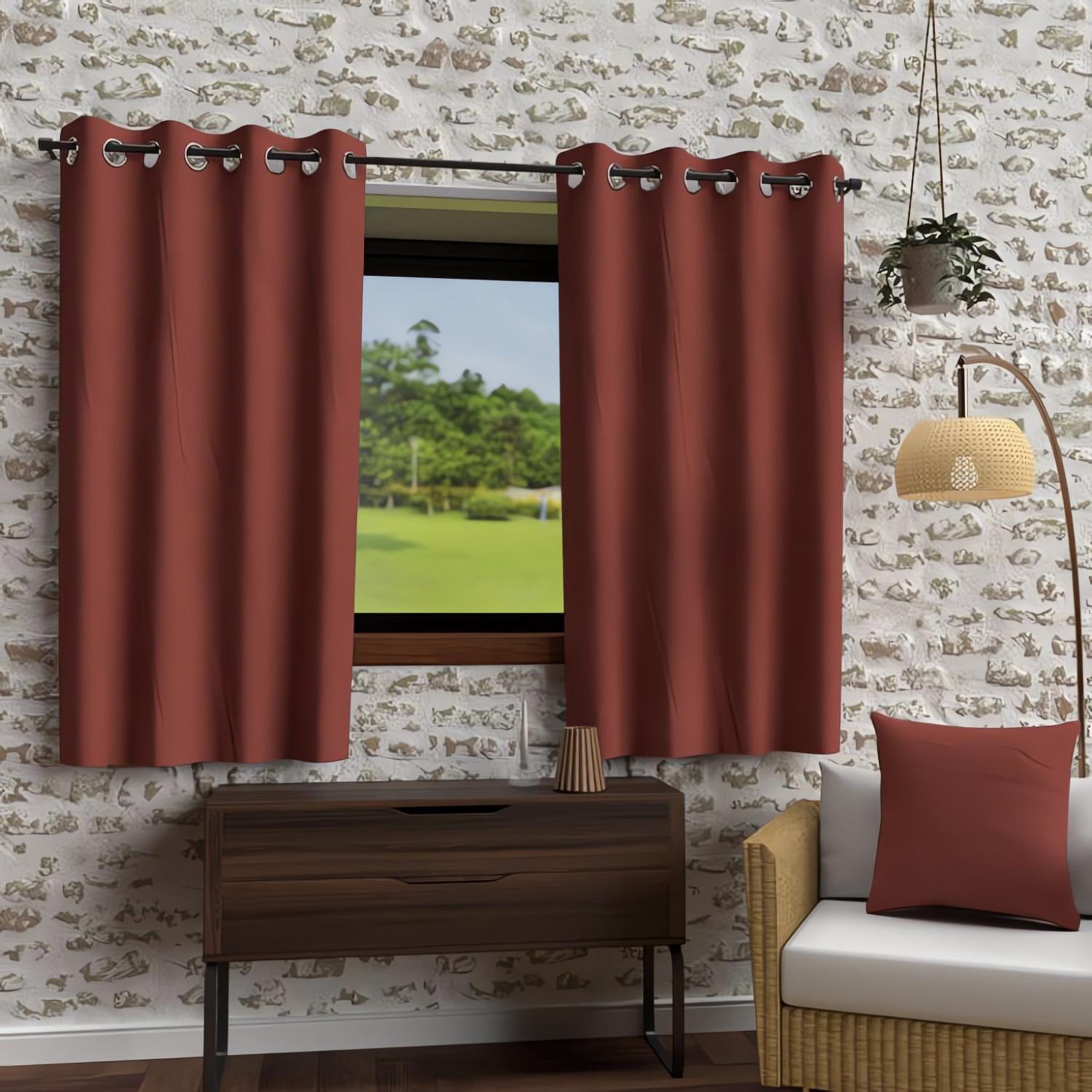 Voir la diapositive 2 : SOLEIL D'OCRE Rideau à oeillets en microfibre lavée BOHEME, par Soleil d'Ocre