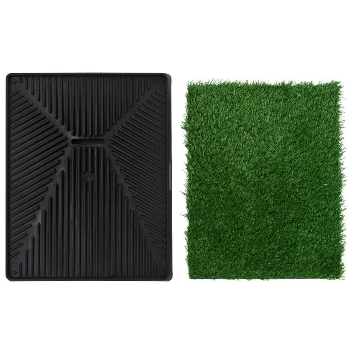 VIDAXL Tapis pour animaux avec plateau et gazon artificiel Vert