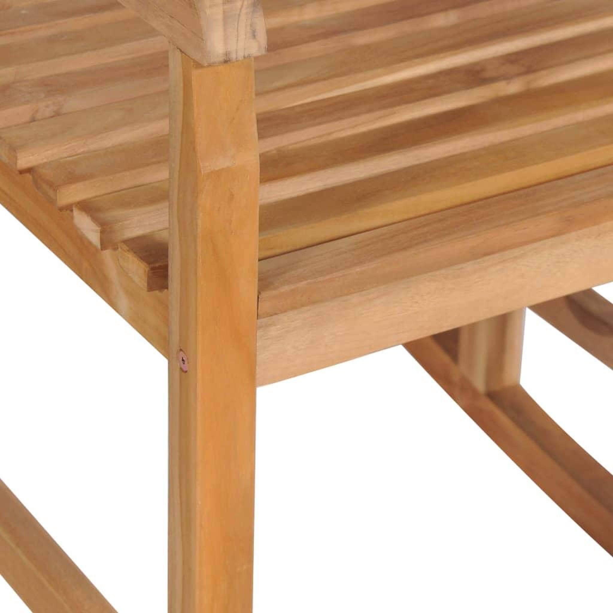 Voir la diapositive 4 : VIDAXL Chaise a bascule avec coussin bleu Bois de teck solide