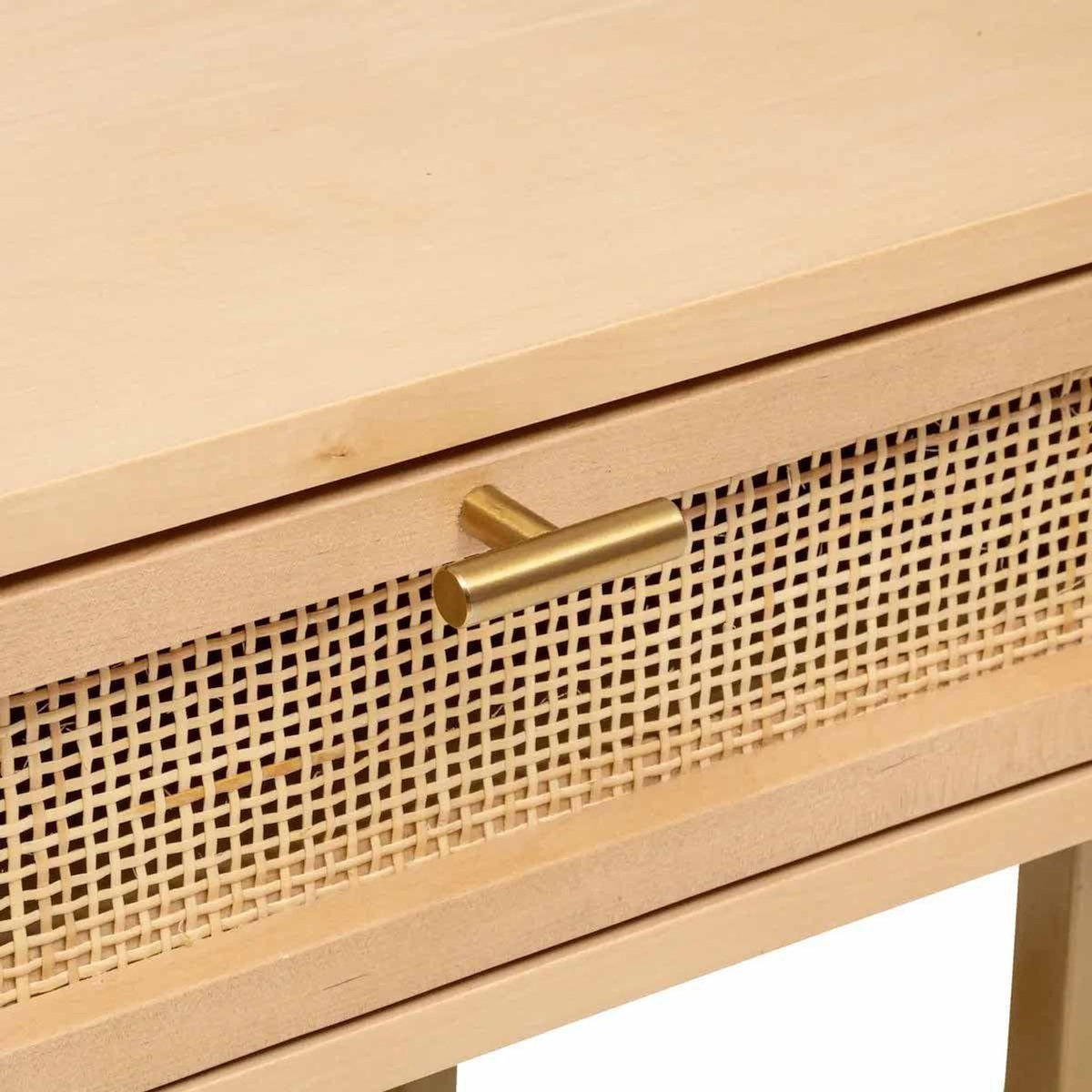 ATMOSPHERA Table de Chevet 1 Tiroir Cannage  Rayo  50cm Naturel