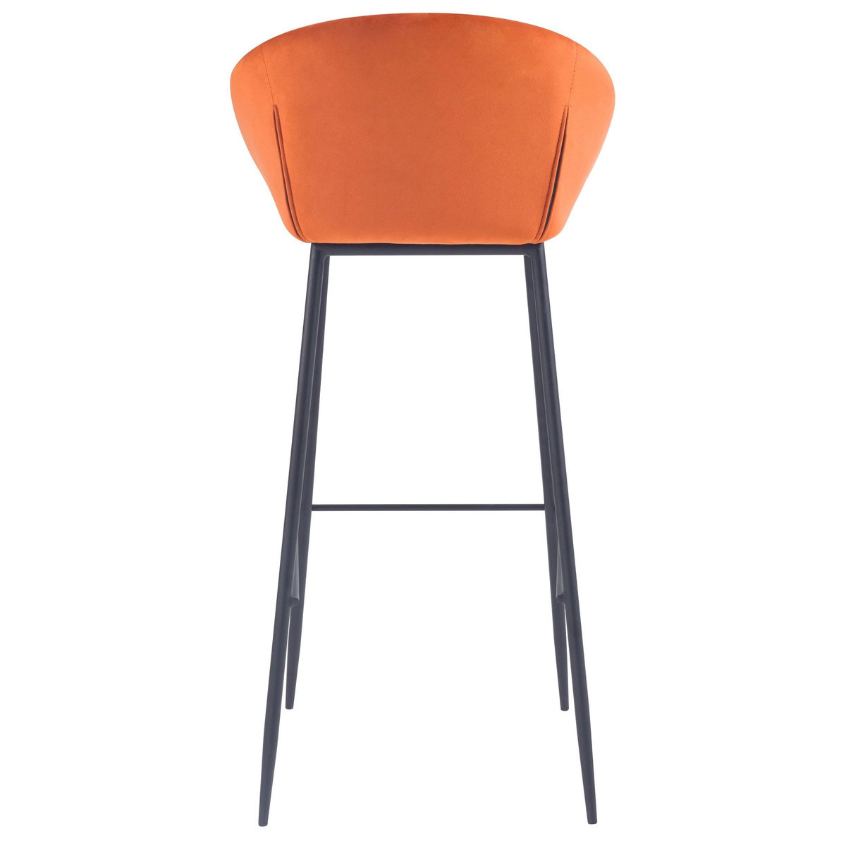 Rendez vous déco Lot de 2 chaises de bar 75 cm en velours orange - Marquise