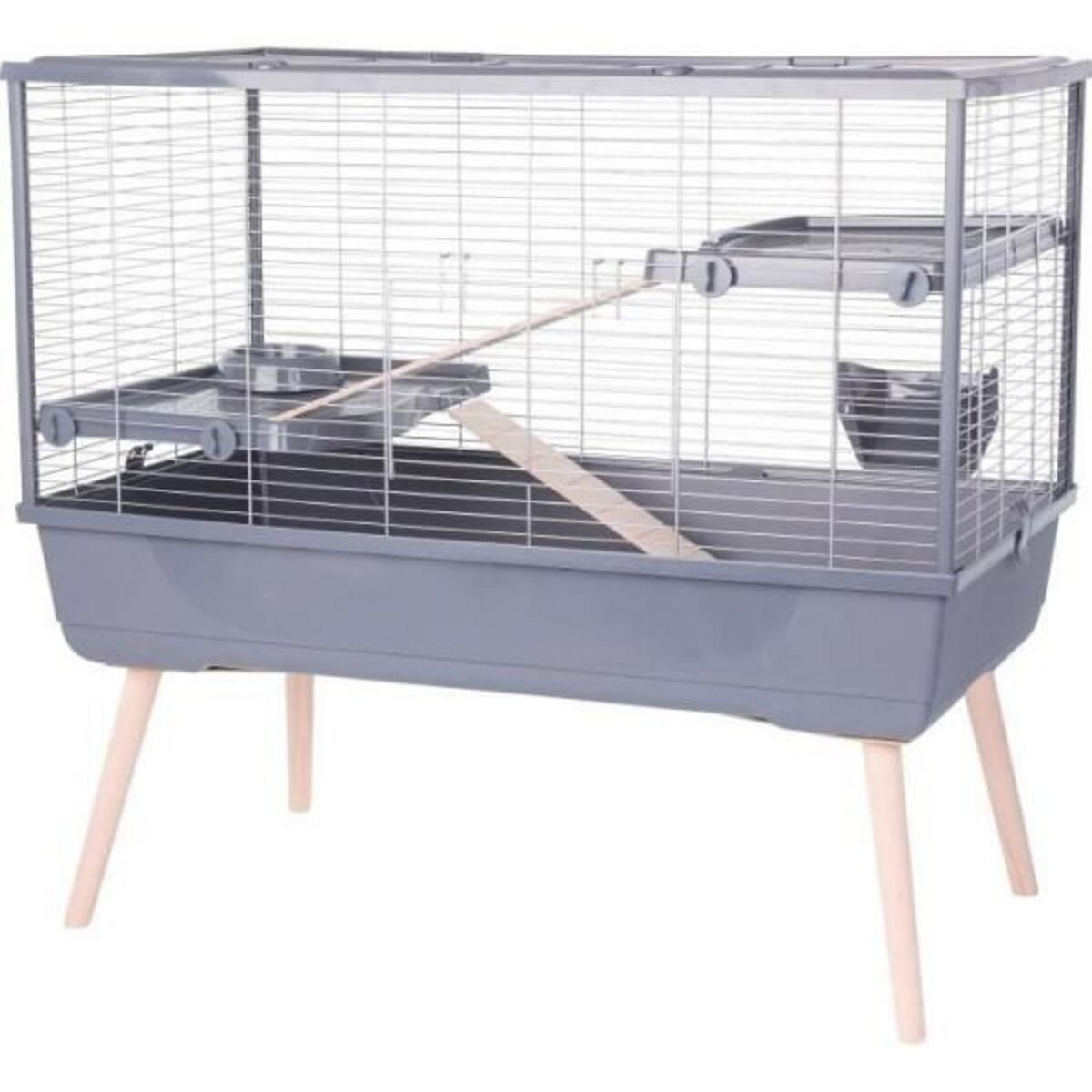 Zolux Cage grillagée lapin et rongeur sur pieds NeoLife 100 L - Zolux Gris