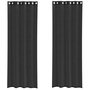 Voir la diapositive 2 : VIDAXL Rideaux en voile avec œillets 2 pcs noir 140x260 cm