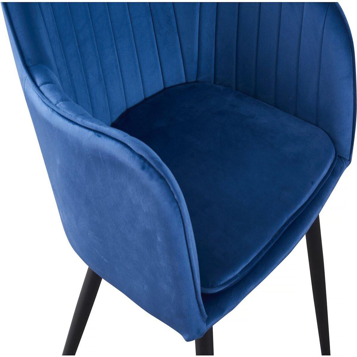 Habitat et Jardin Lot de 2 chaises  Velma  en velours avec accoudoirs - Bleu