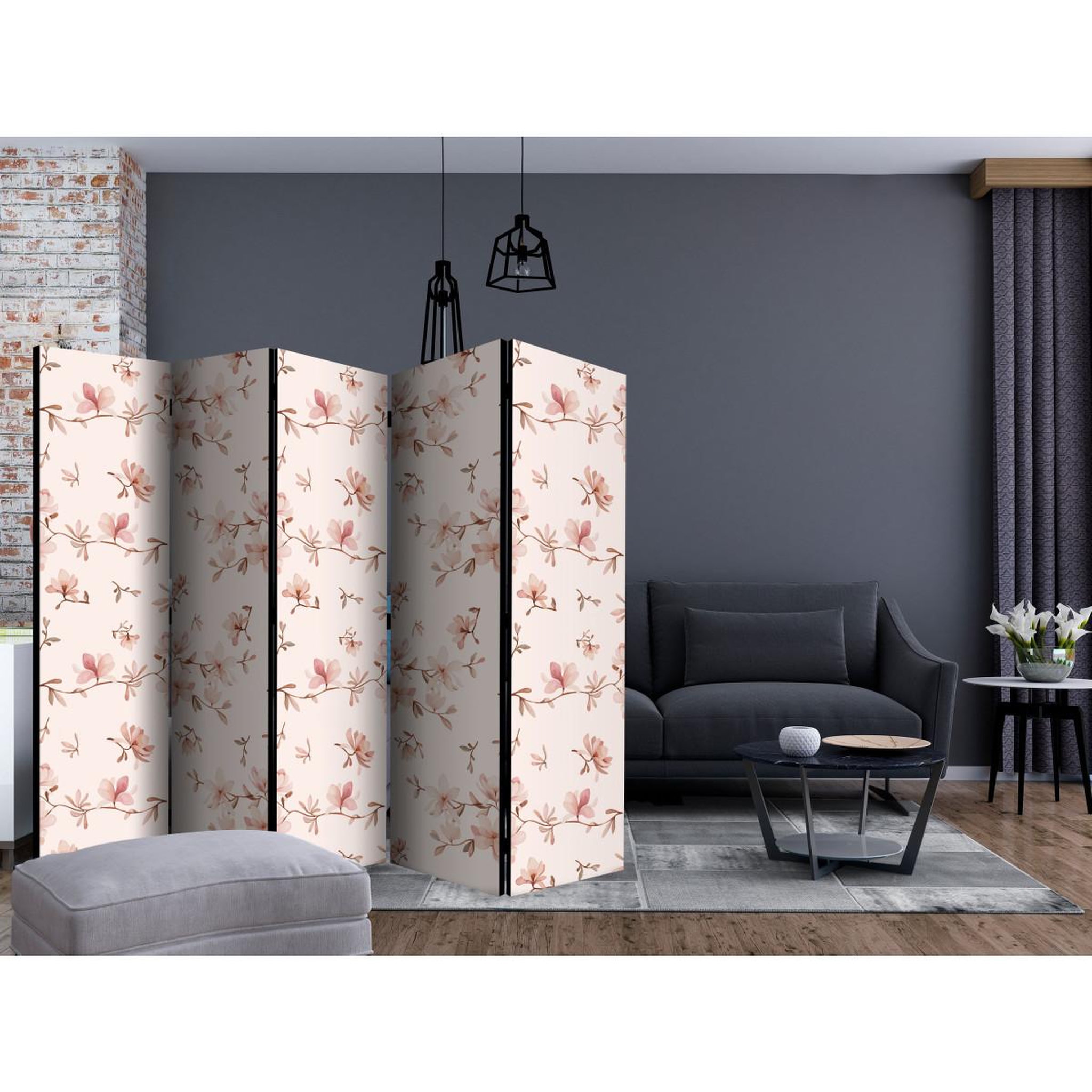 Voir la diapositive 2 : Paris Prix Paravent 5 volets  magnolia twigs  172x225cm