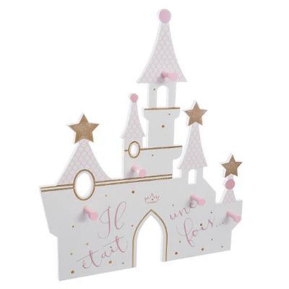 Paris Prix Patère 5 Crochets Enfant  Château  45cm Blanc