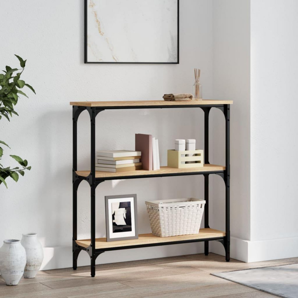 VIDAXL Table console chene sonoma 75x22,5x75 cm bois d'ingenierie