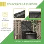 Voir la diapositive 6 : OUTSUNNY Composteur de jardin 300L - grande porte et couvercle - aération optimale - polypropylène noir