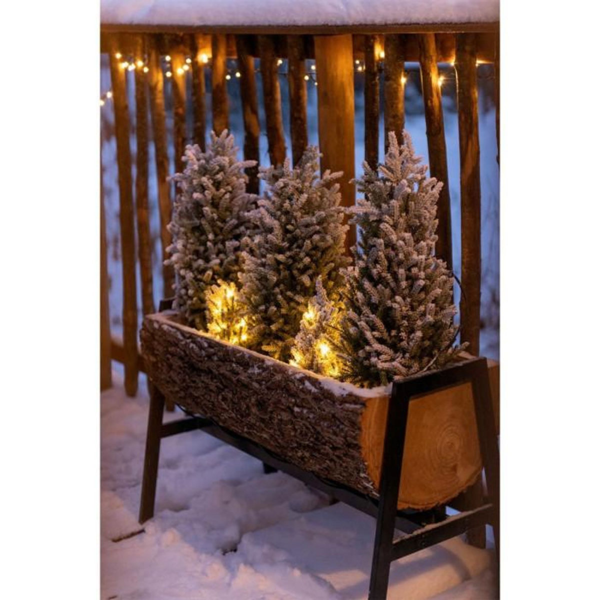 Paris Prix Cache-Pot sur Pied  Tronc en Bois  78cm Naturel