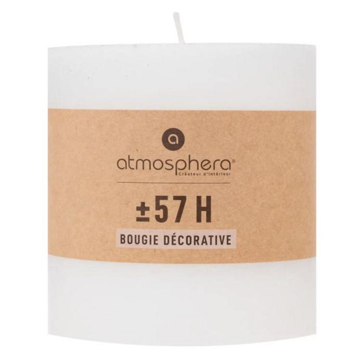 COMPTOIR DE LA BOUGIE Bougie Cylindrique  Rustic  10cm Blanc