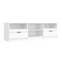 Voir la diapositive 2 : VIDAXL Meuble TV Blanc 150x33,5x45 cm Bois d'ingenierie