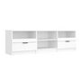 Voir la diapositive 2 : VIDAXL Meuble TV Blanc 150x33,5x45 cm Bois d'ingenierie