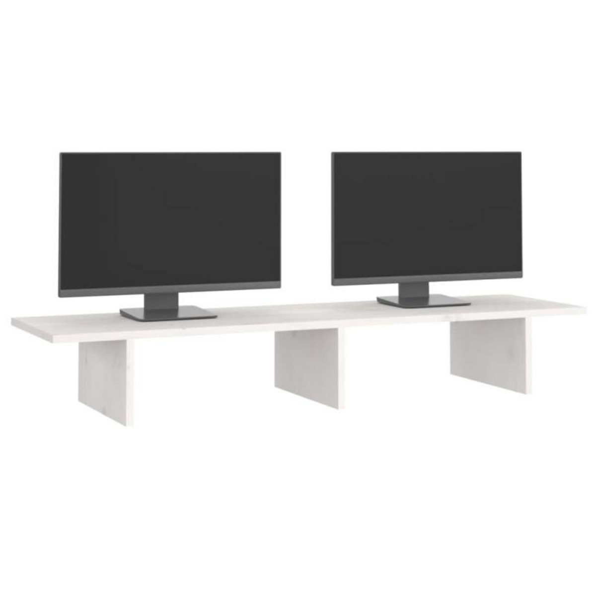 VIDAXL Support de moniteur Blanc 100x27x15 cm Bois de pin solide