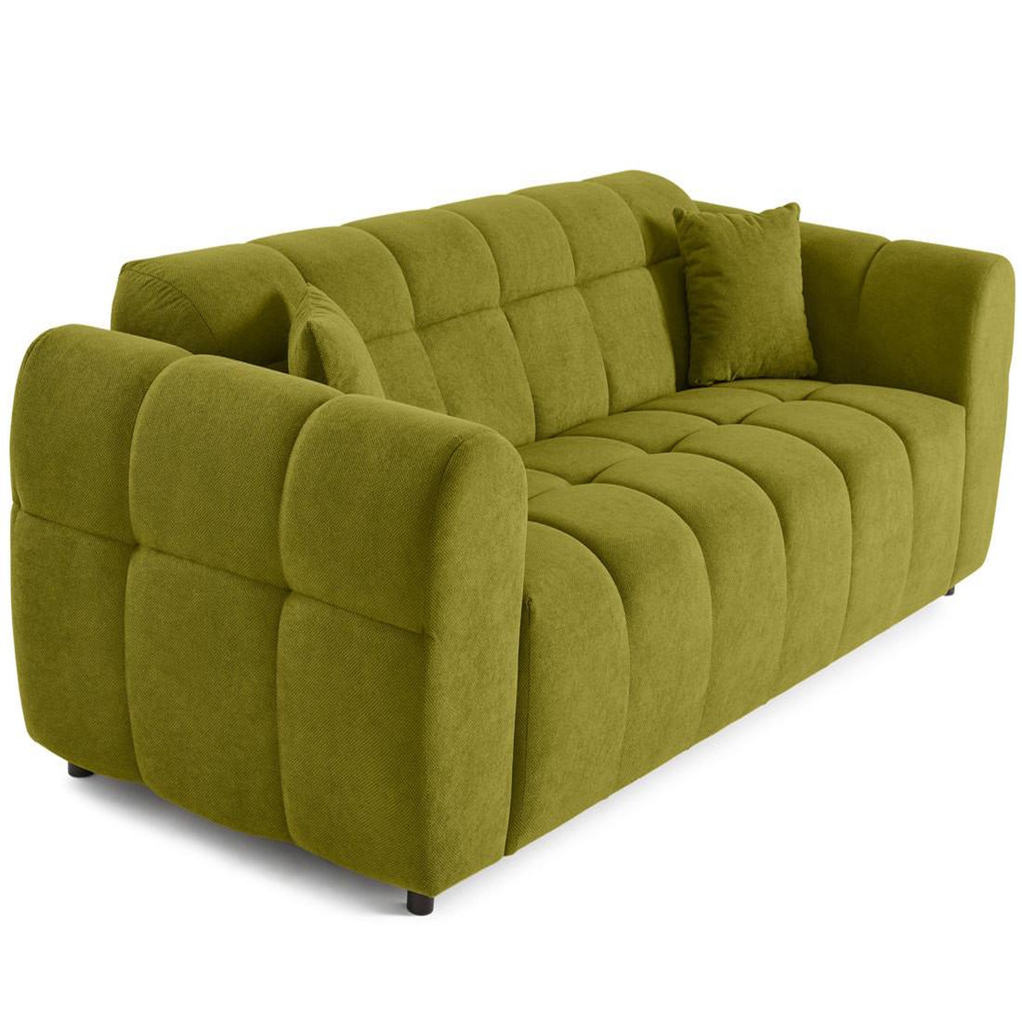 Voir la diapositive 2 : BEST MOBILIER Ray - canapé droit 3 places en tissu texturé