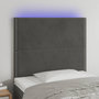 Voir la diapositive 1 : VIDAXL Tete de lit a LED Gris fonce 80x5x118/128 cm Velours