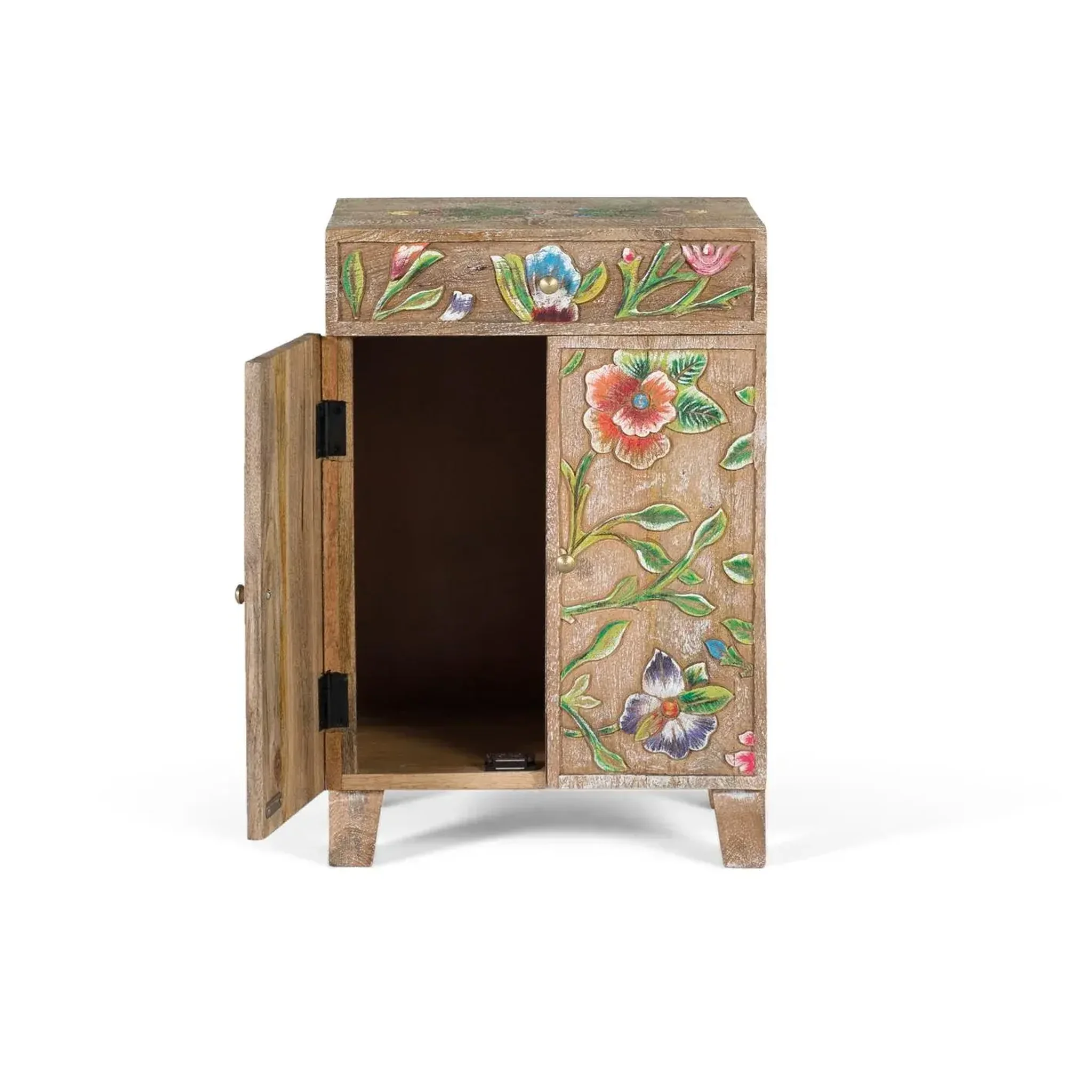 Voir la diapositive 2 : GINER Y COLOMER SL Meuble d'appoint en bois de manguier 42 cm style artisanal ethnique