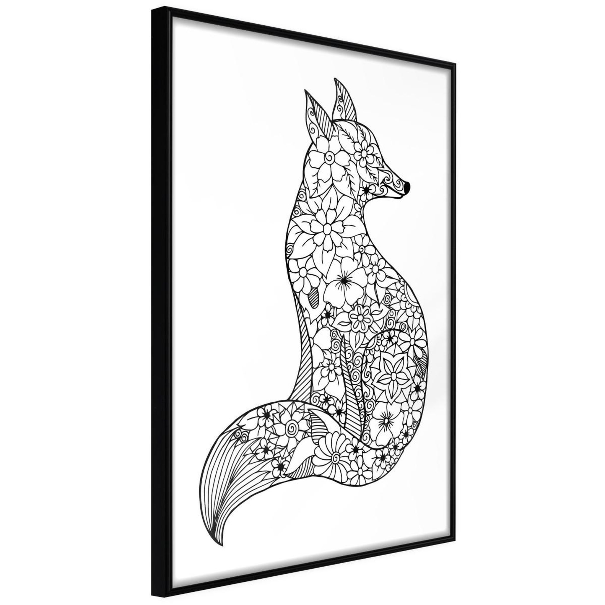 Paris Prix Affiche murale encadrée  openwork fox. Coloris disponibles : Jaune, Noir
