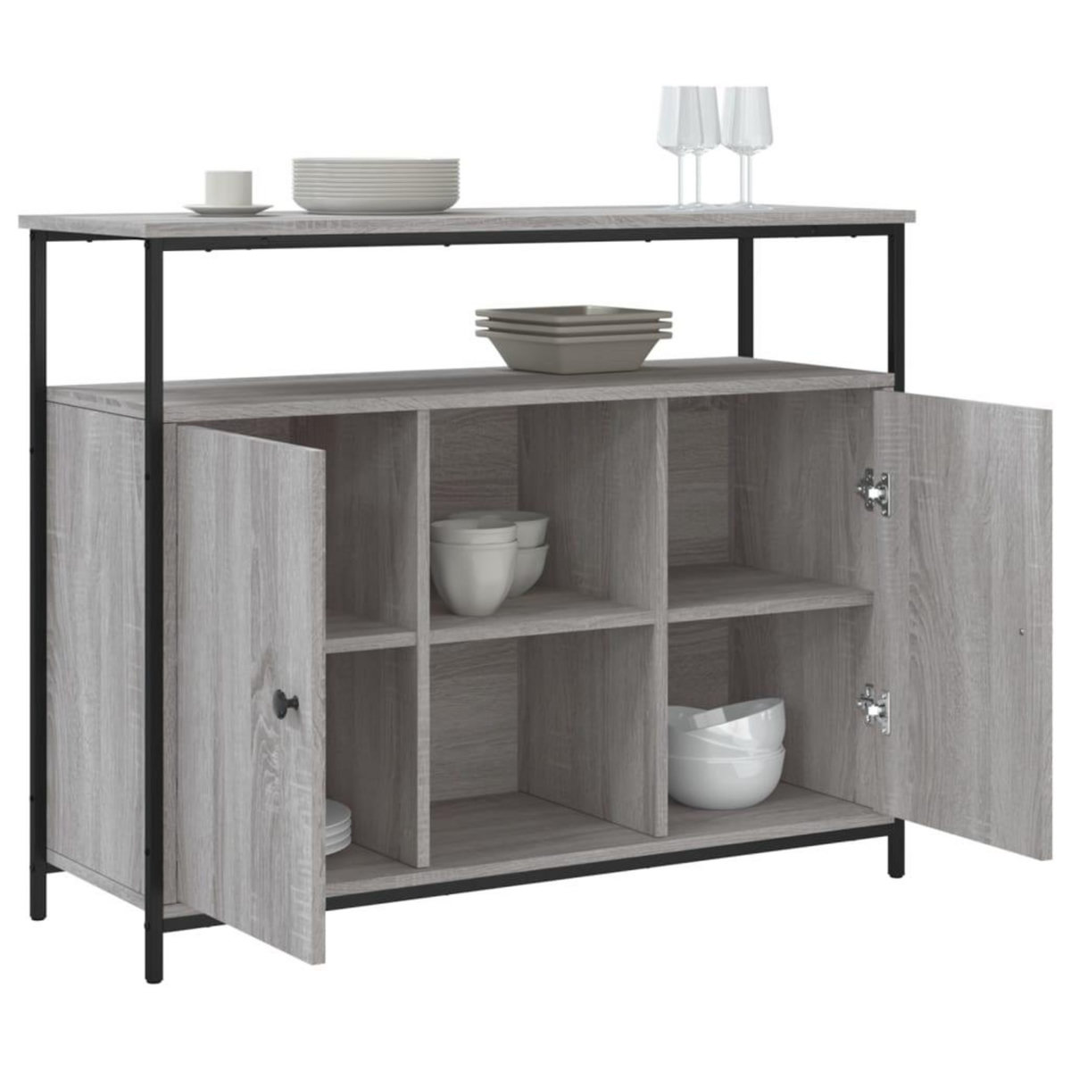 VIDAXL Buffet sonoma gris 100x35x80 cm bois d'ingenierie