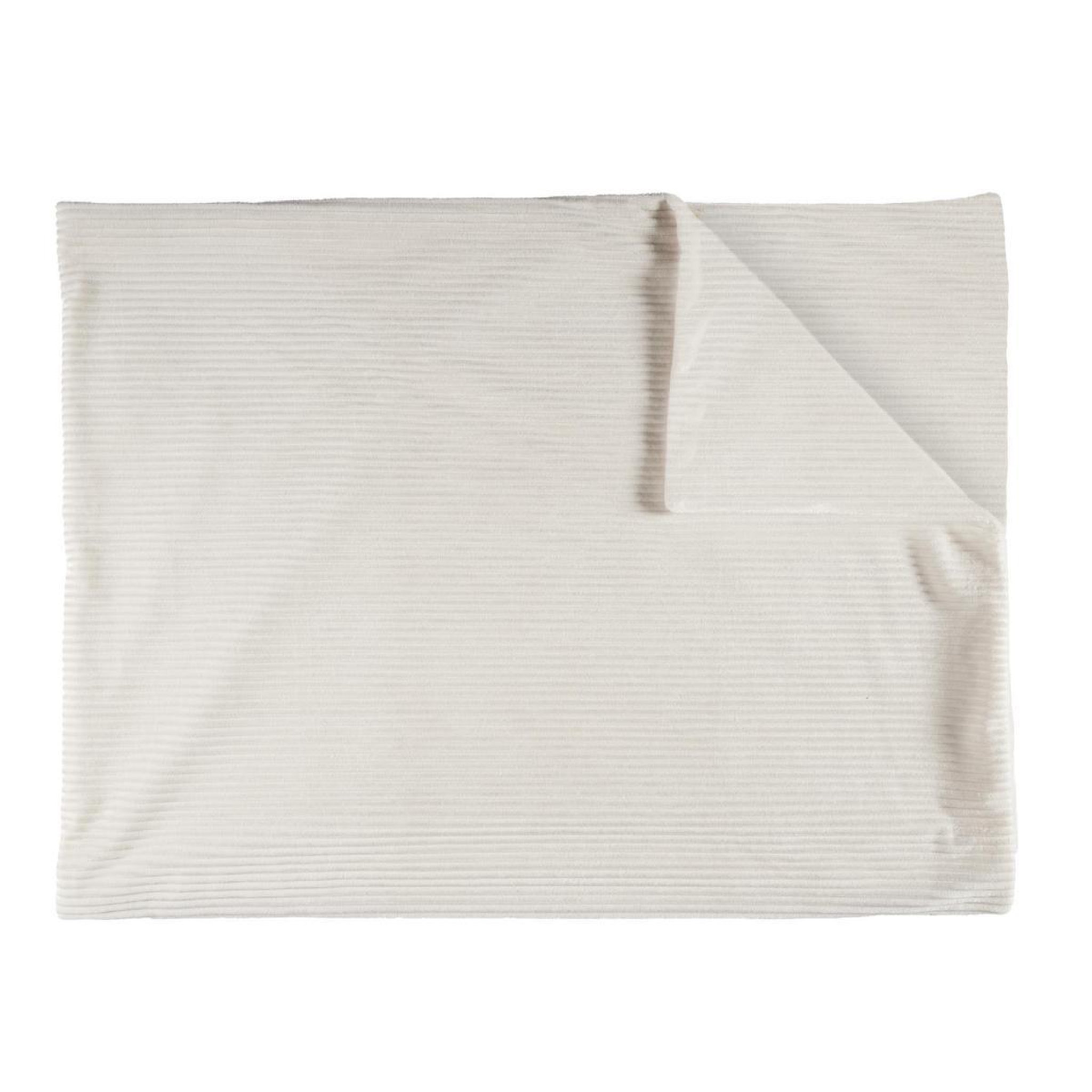 The Home Deco Factory Plaid en flanelle  grosse côtes  120x150cm blanc