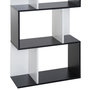 Voir la diapositive 5 : HOMCOM Bibliothèque étagère meuble de rangement design contemporain en S 4 étagères 60L x 24l x 148H cm noir blanc