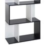 HOMCOM Bibliothèque étagère meuble de rangement design contemporain en S 4 étagères 60L x 24l x 148H cm noir blanc
