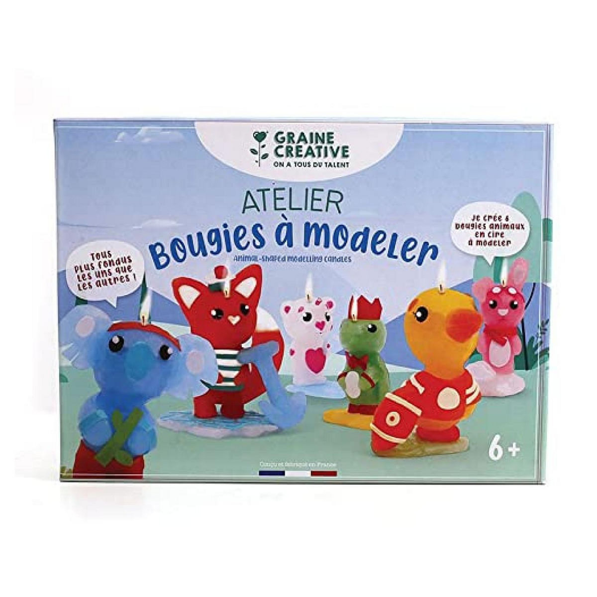 Graine créative Kit DIY Bougies a modeler - Petits animaux