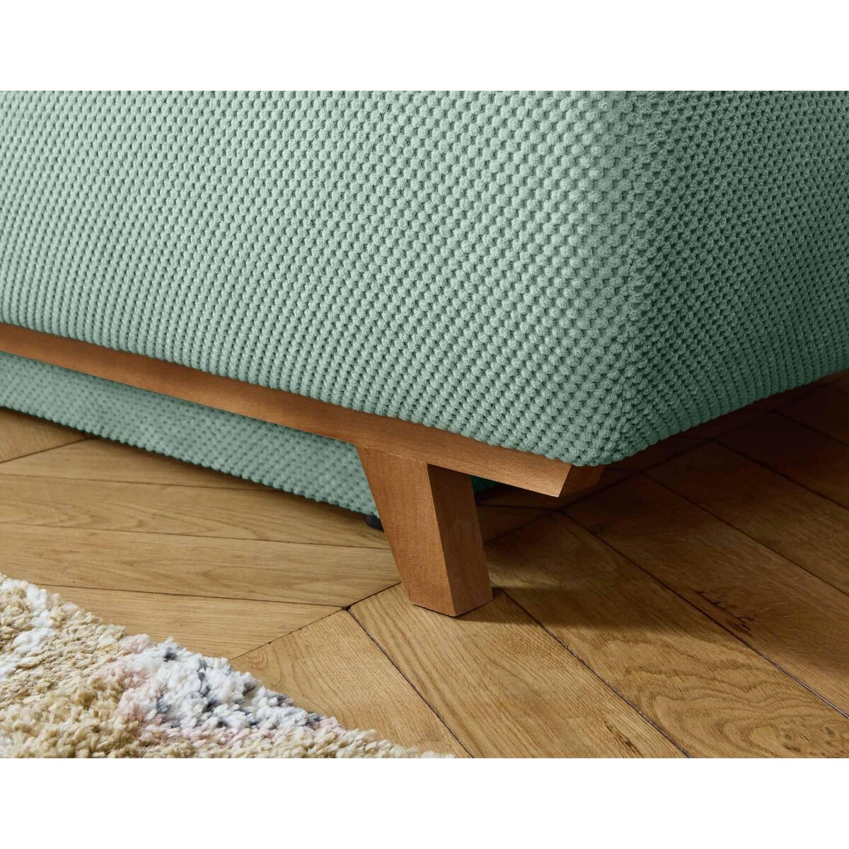 BEST MOBILIER Cristal - fauteuil - convertible avec coffre - en velours texturé