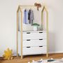 Voir la diapositive 2 : IDIMEX Commode AMIRA type Montessori, avec 3 tiroirs, en pin massif