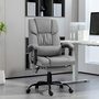 Voir la diapositive 4 : VINSETTO Fauteuil de bureau direction massant inclinable réglable - repose-pieds rétractable intégré - acier noir PU gris