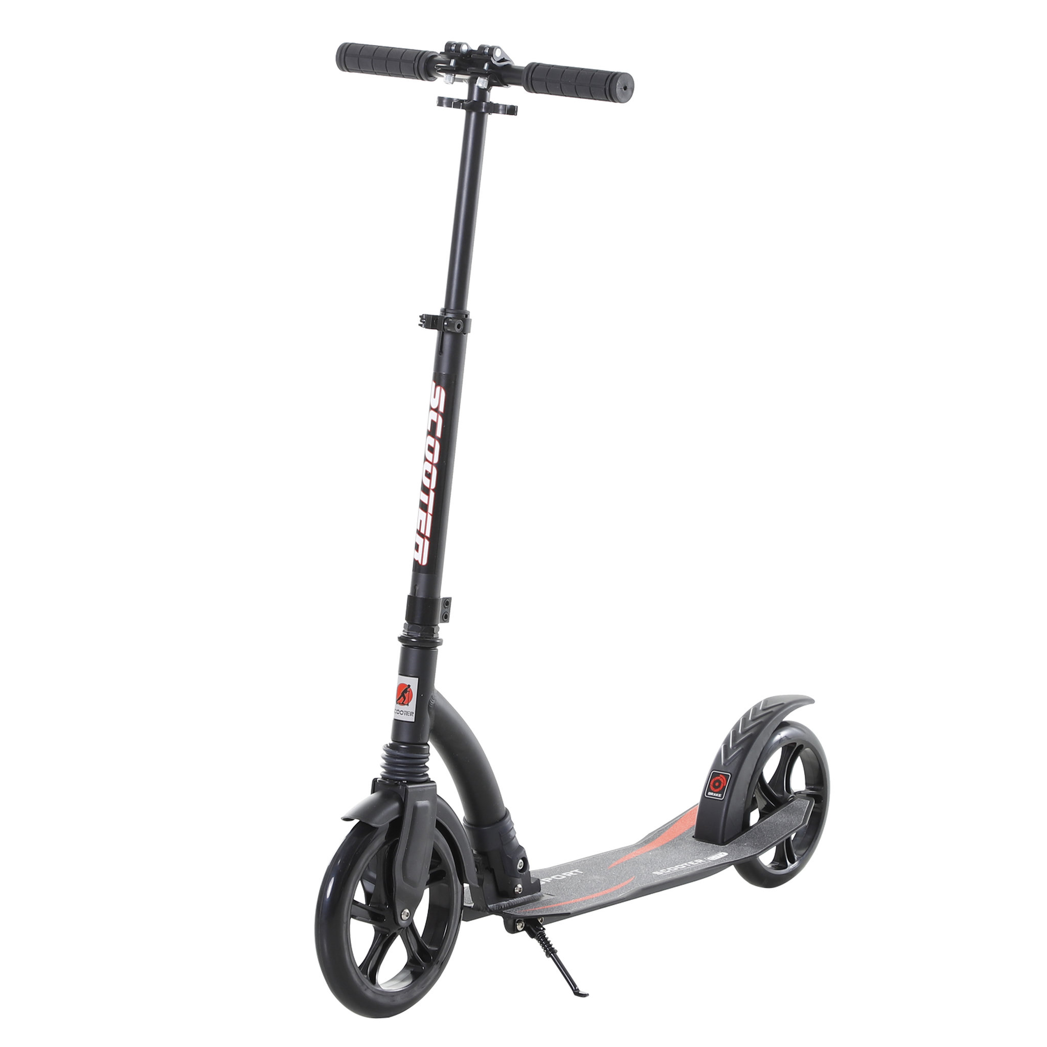 Voir la diapositive 1 : HOMCOM Trottinette pliable pour adulte enfant à partir 14 ans 92,5 x 37,5 x 87-101,5 cm hauteur guidon réglable alu noir