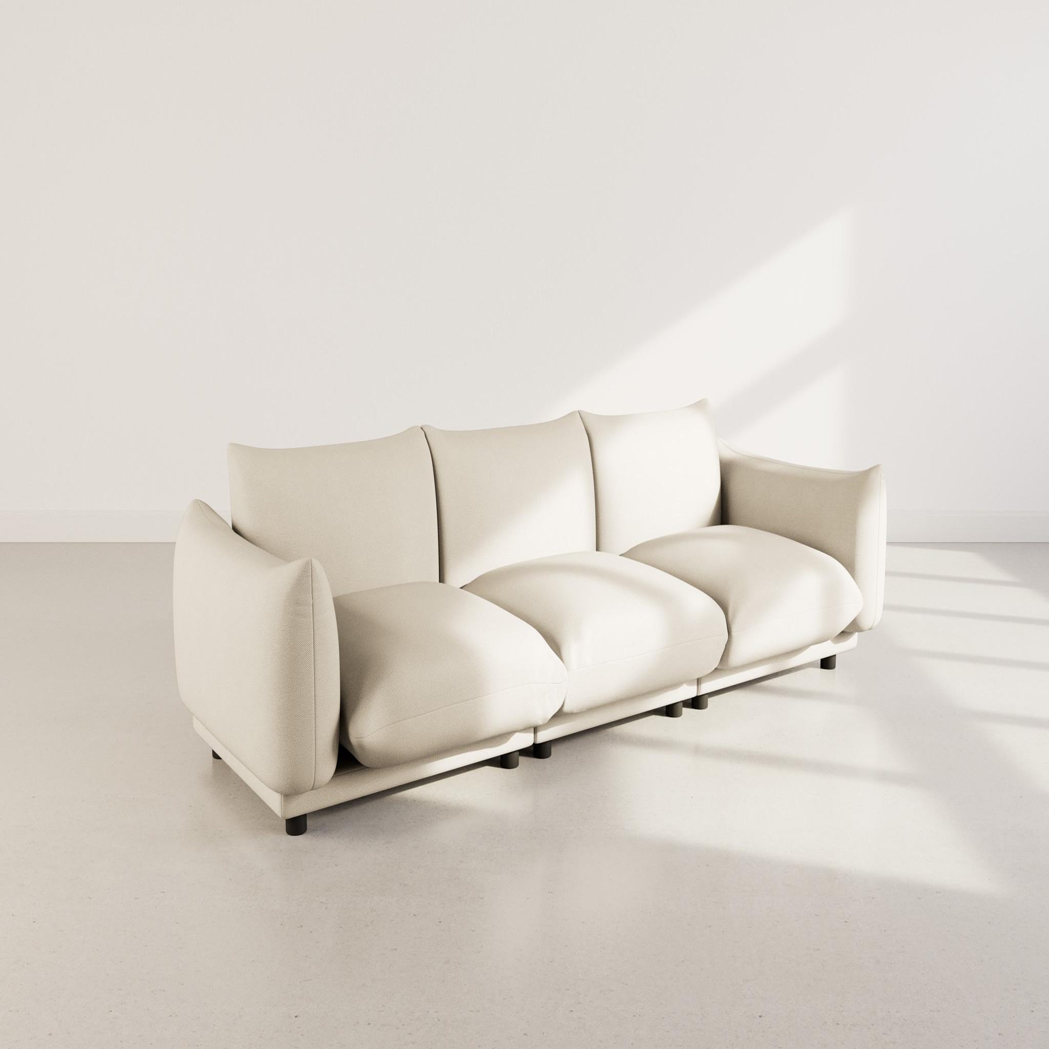 Voir la diapositive 5 : BEST MOBILIER Jeanne - canapé modulable 3 places en velours texturé