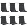 Voir la diapositive 3 : VIDAXL Coussins de chaise de jardin a dossier bas lot de 6 noir