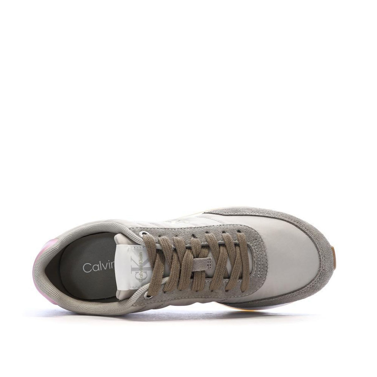 CALVIN KLEIN JEANS Baskets Grises/Roses Femme Calvin Klein Jeans Retro