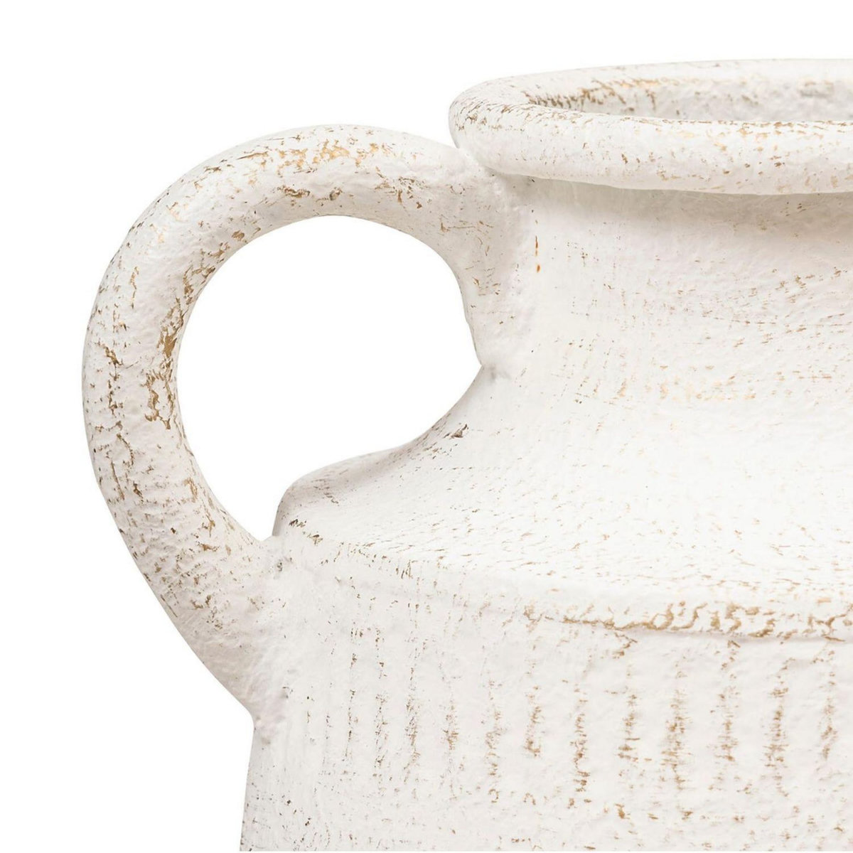 ATMOSPHERA Vase pichet en métal ERAN - H. 41 cm - Blanc